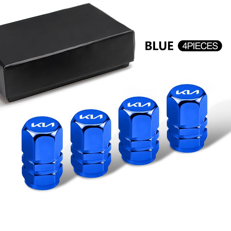 4Pcs Car Tire Valve Caps Aluminum Alloy Stem Cover For KIA K3 Sportage Carnival K5 Seltos Pegas KX1 EV5 Sonet EV6 K4 EV3 Ceed K8