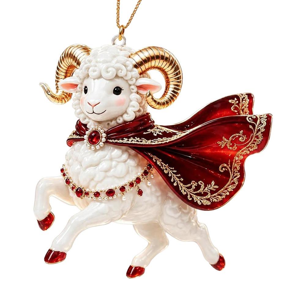 2D Flat Goat Pendant Shining Goat Bag Charm Fashion Animal Hanging Decoration Backpack Decoration