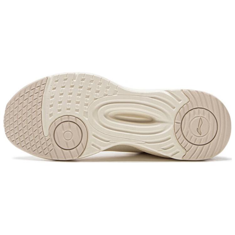New LiNing Liuyun Cushioning Wear Resistant Low Top Casual Running Shoes Women's Beige AGLU090-2