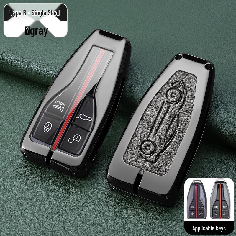 Metal Key Shell Set for Hongqi: HS5, HS7, H9, H5 Models (2019+) Key Case & Bag
