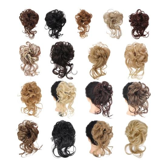 Messy Bun Wig Hair Tie Elastic Fluffy Natural Silky High Temperature Fiber Hair Extension Women Girls Tousled Updo Faux Hairs Hairpiece