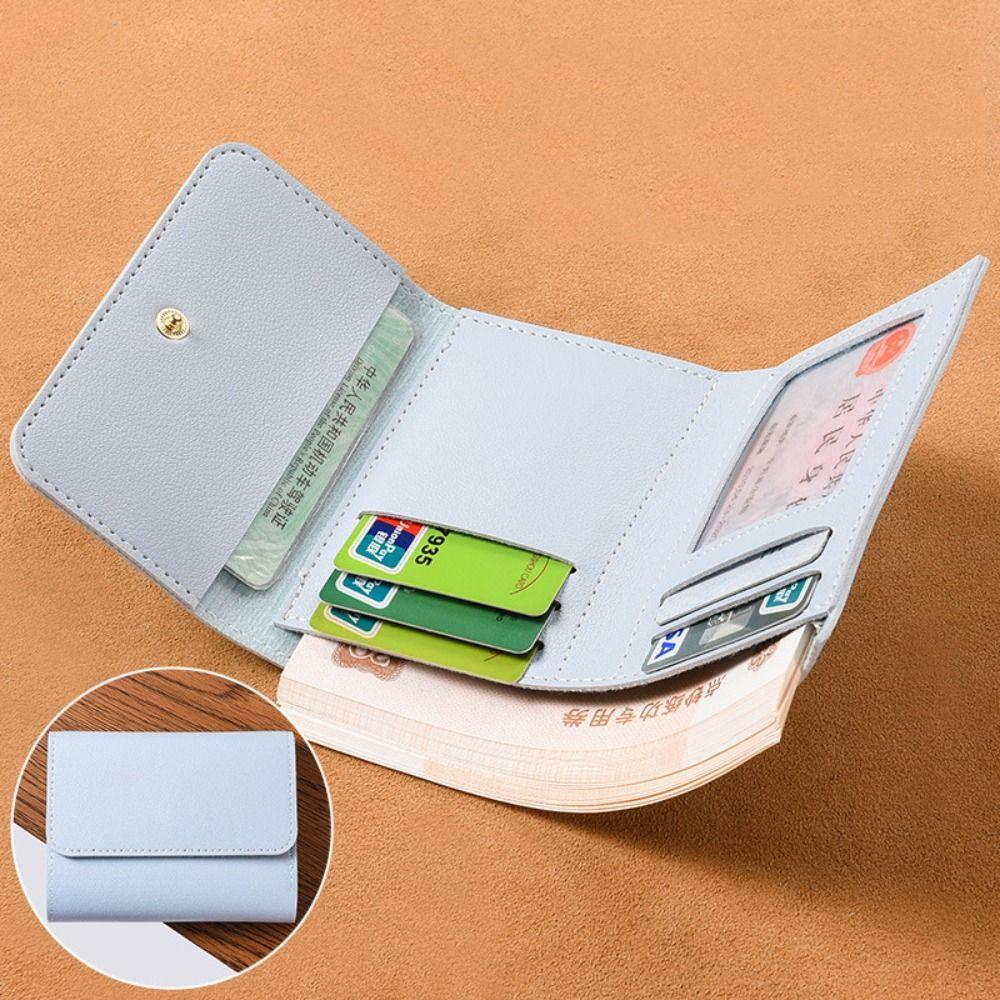 Multi-card Slot Solid Color Portable Leather Card Case Universal Bank Card Credit Card ID Bus Card Holder Travel Card Organizer