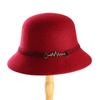 New Button Noble Hat Women's British Retro Dome Basin Hat Autumn and Winter Short Brim Old Wool Top Hat