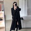 2025 Black Mid-Length Trench Coat: British Old Money Style for Spring and Autumn