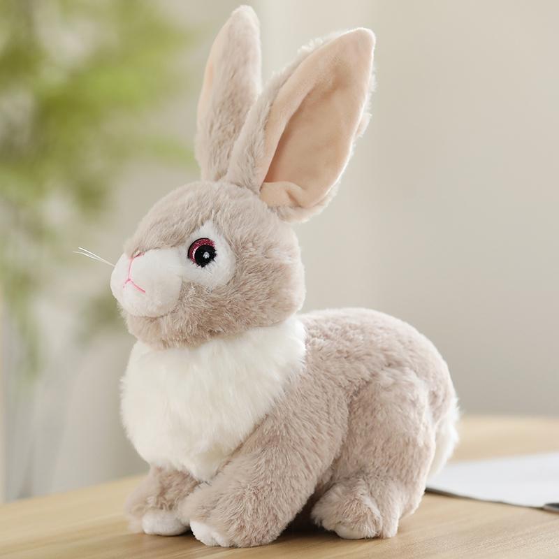 Easter Gift Soft Plush Rabbit Toy Stuffed with PP Cotton Eco-Friendly Lifelike White Stress Relief Plush Animal Stuffed Toys