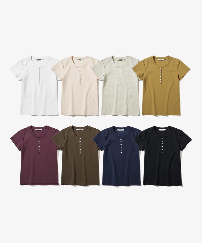 CITYBREEZE Comfort Henley Neck Short Sleeve T-Shirt_8 Colors