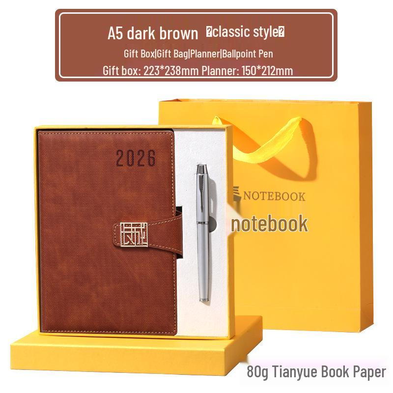 2026 Daily Planner & Business Notebook Set with Gift Box