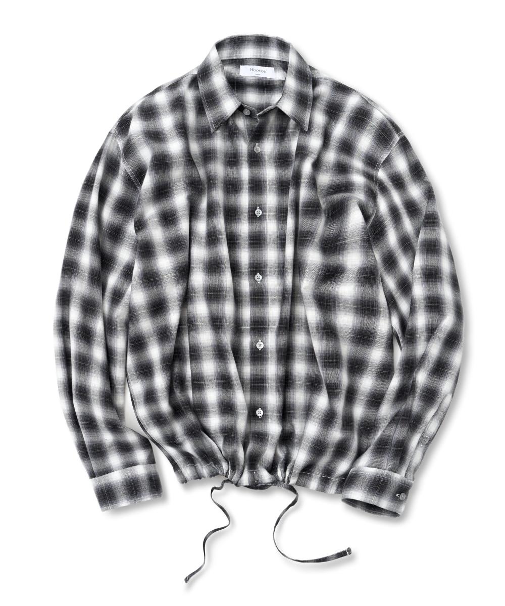 Whoops Madrid String Check Crop Shirt [Black] L