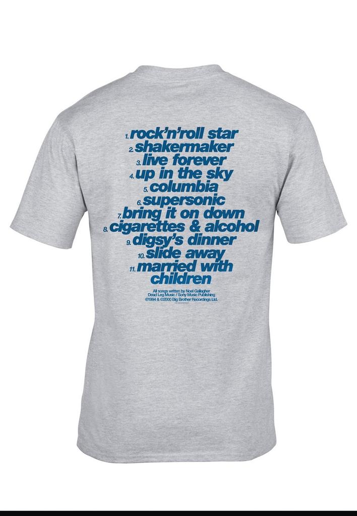 Oasis- Definitely Maybe Tracklistning  T-Shirt