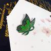 Cardigan Brooch Women Enamel Butterfly Design Healing Ribbon Pin Dripping