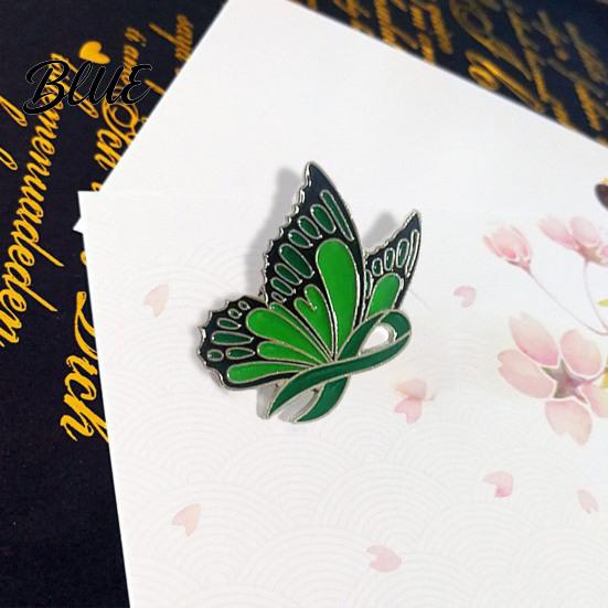Cardigan Brooch Women Enamel Butterfly Design Healing Ribbon Pin Dripping