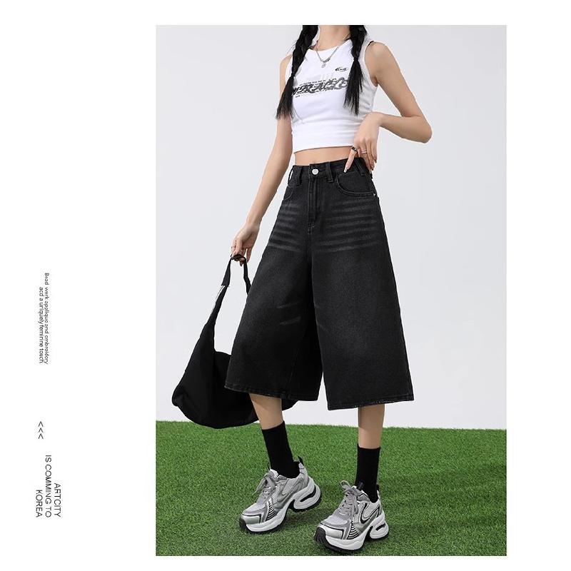 Women's Jeans 2026 Summer New Loose High-Waisted Light-Colored Straight Wide-Leg Pants