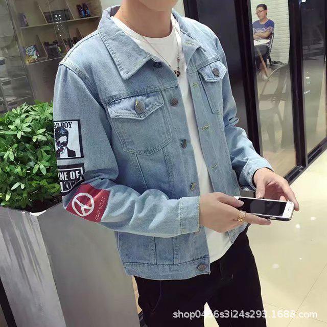 Jugendliche Denimjacke im koreanischen Stil für Junior High und High School Schüler - Herren Trendmantel für Frühling & Herbst