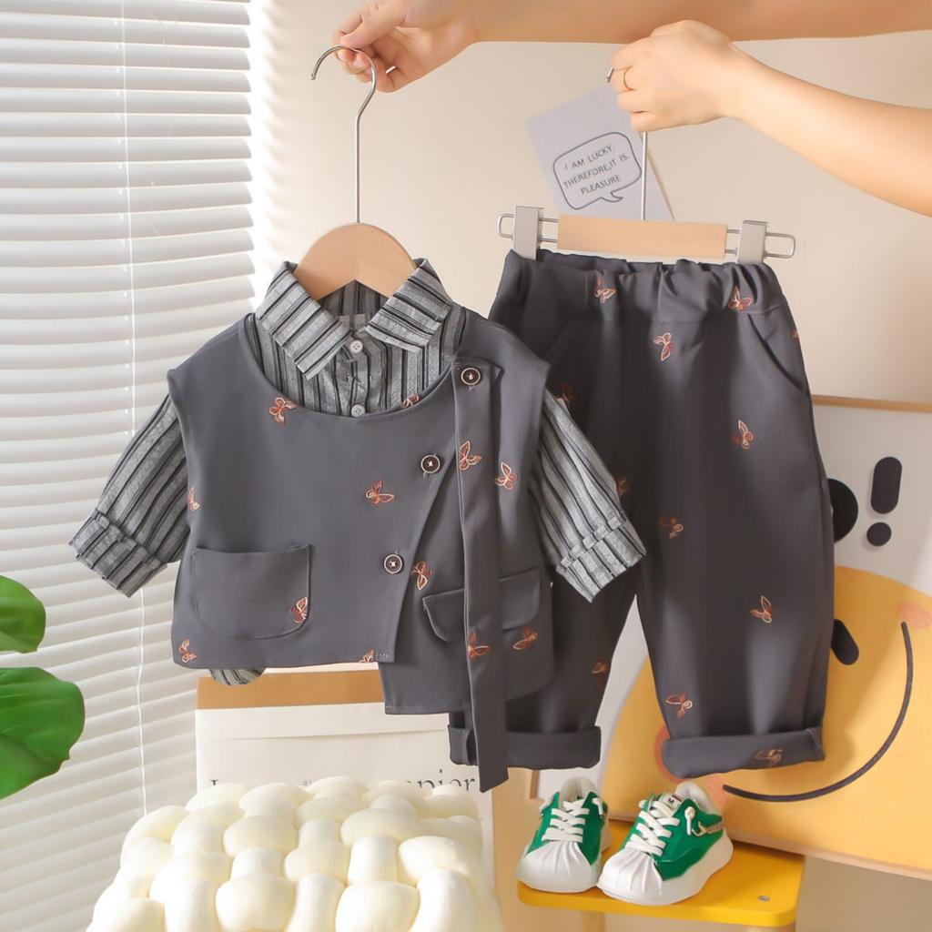Kids Casual Long-Sleeve Set, Comfortable Daily Wear Outfits
