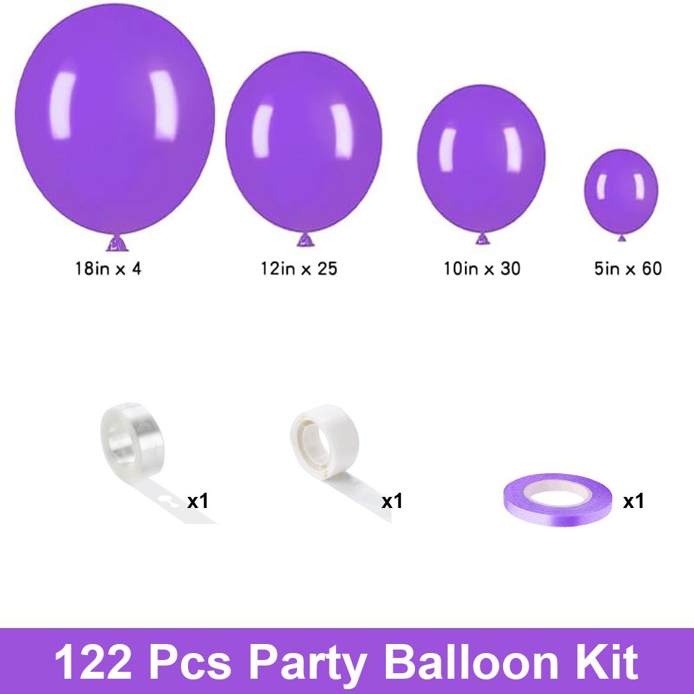 122PCS multi-color latex balloon set suitable for birthday parties, weddings, Valentine's Day party decoration