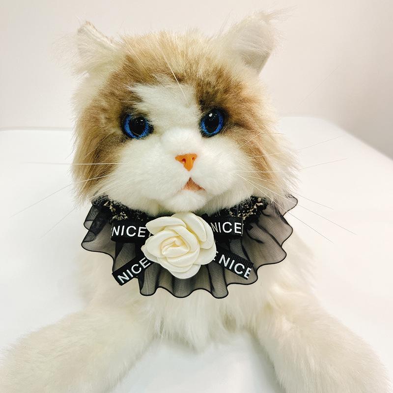 

Ошейники 1 шт. Поводки Нагрудник Слюнявчик Полотенце Кошачий Ошейник Товары для кошек и собак Цветочный Галстук-Бабочка Кружевной Ошейник Украшения для Домашних Животных L чёрный