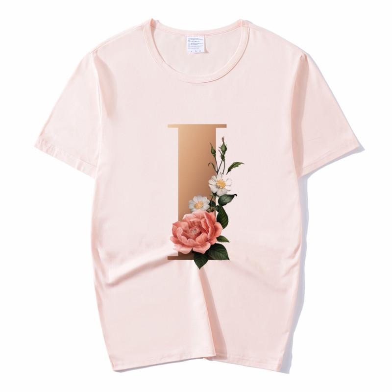 Summer A To Z 26 Alphabet Print Tshirt Cartoon Tees Women Streetwear Funny Casual T
