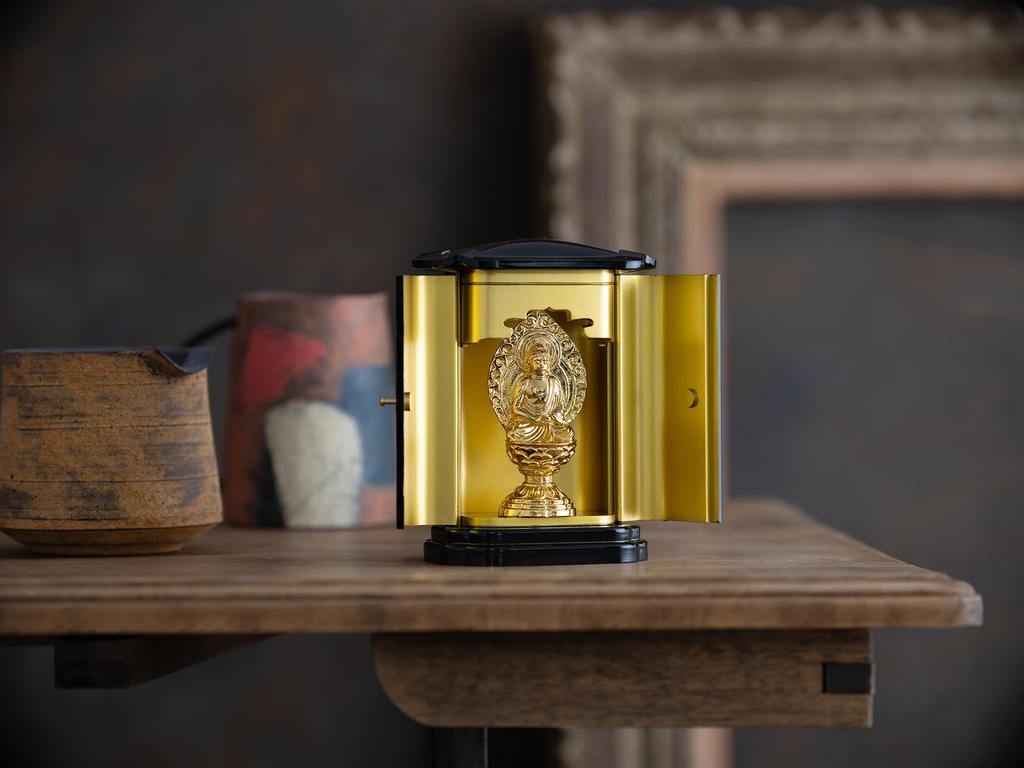 Buddha-Statue Shaka Nyorai sitzende Statue Gold mit PC Zushi Rinzai Tendai Takaoka Bronzeware pcZ (reines vergoldet) _ „Soto-Sekte, Sekte, Sekte“ (Shakanyorai