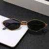 New fashionable rhombus metal full frame sunglasses, high-end beach sunshades, simple European and American sunglasses