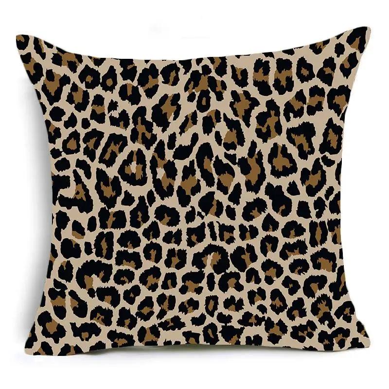 Home Decor Animal Print Pillow Cover Leopard Tiger Zebra Cattle Snake Cushion Cover Home Sofa Chair Decor Pillowcase 45X45Cm