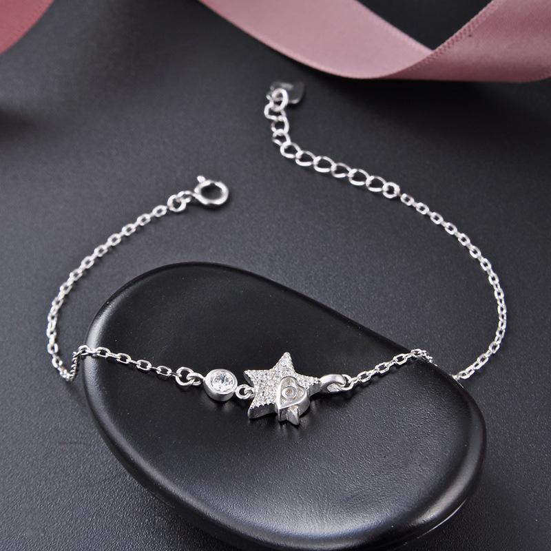 Lindon Dámské šperky Zirkon 925 Sterling Silver Geometrické korálky Řetízkový náramek Módní jemný svatební dárek pro přítelkyni