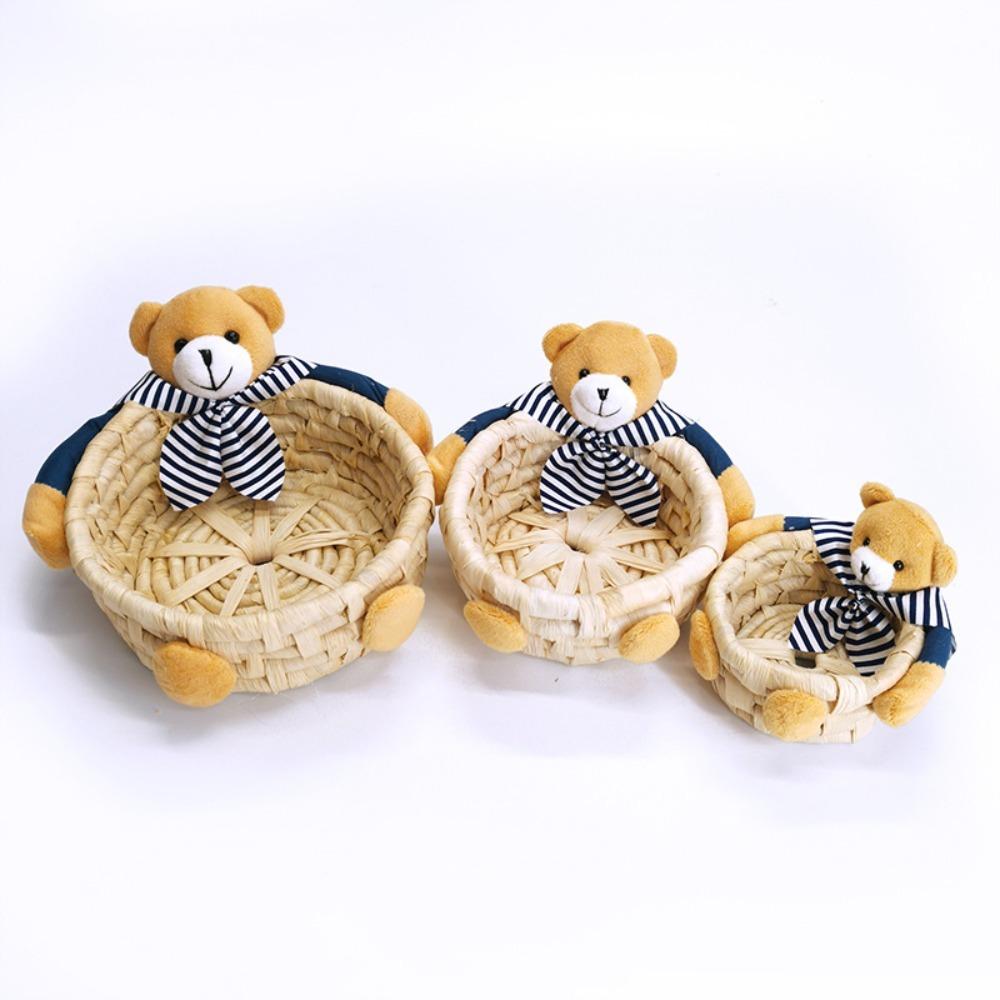 Stackable Woven Basket Handwoven Easter Rabbit Decoration Easter Bunny Storage Basket Bedroom