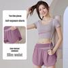 2026 Women's Quick-Dry Color Block Waistband Fitness Shorts - Breathable, Anti-Exposure for Yoga, Running & Training.