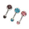 10pcs Belly Button Rings Colorful Rhinestone Stainless Steel Curved Navel Barbell Body Piercing Jewelry