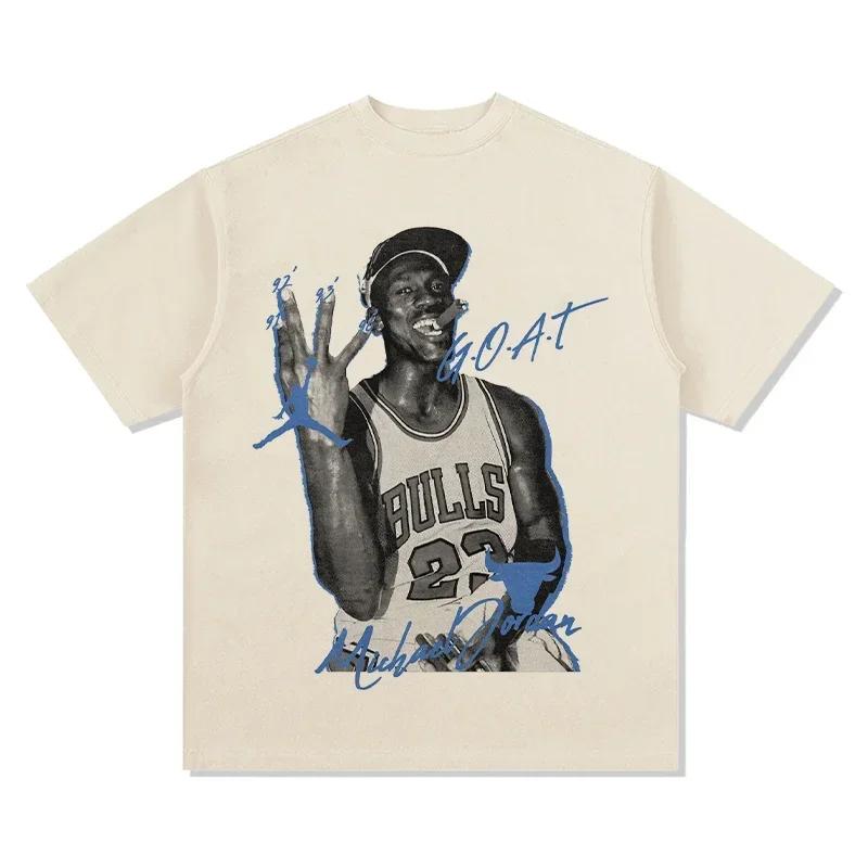 ZX TEE NBA star portrait short sleeved T-shirt  Printed Short Sleeve T-shirt Men Distress American Women Tshirt 2025