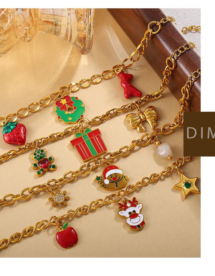 18K Gold-Plated Christmas DIY Pendant Bracelet