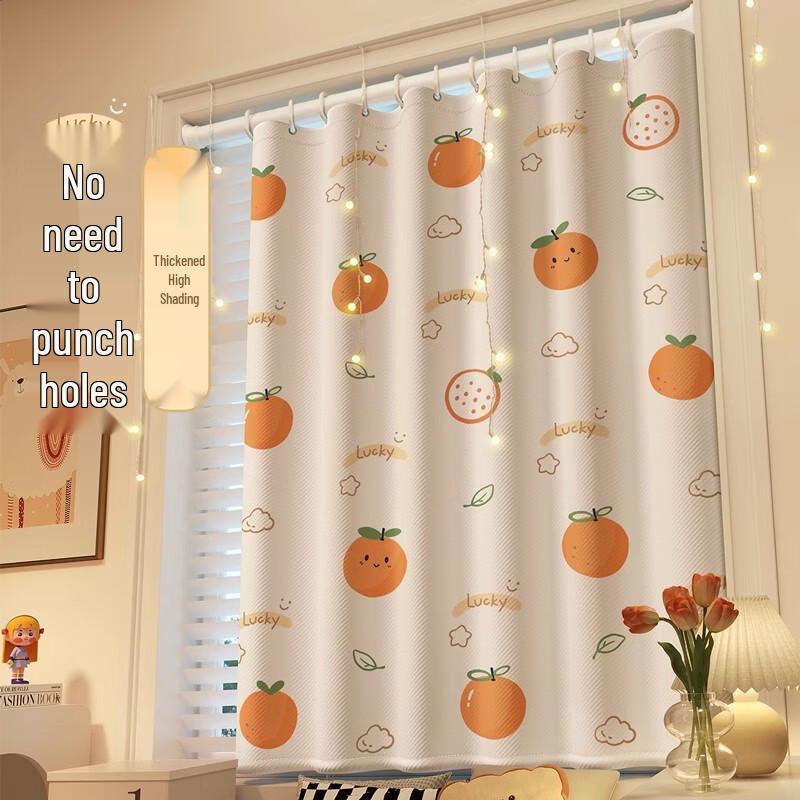 Hanyou Punch-Free Adjustable Shower Curtain Set