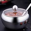 Puntos Kitchen Edelstahl-Zucker-Salzschüssel-Gewürztopf-Behälter mit Deckellöffel