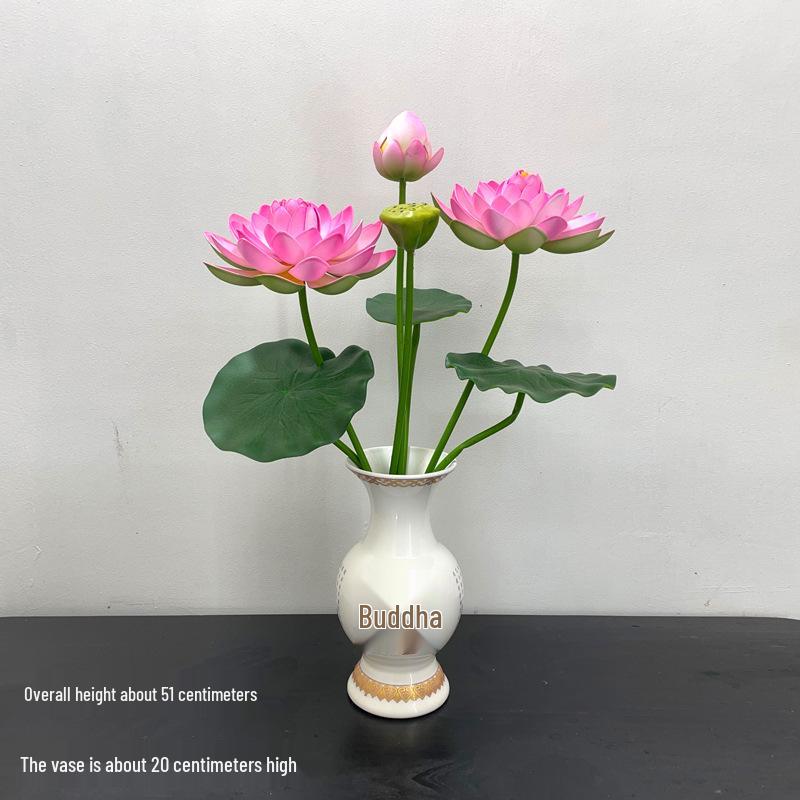 Petites Fleurs Artificielles Décoration Lotus Lys pour Maison & Offrandes à Bouddha