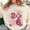 Happy New Year 2026 Crochet Yarn Design Digital Download Autumn and Winter Thermal Hoodie Long Sleeve Sweatshirt Adult Pullover