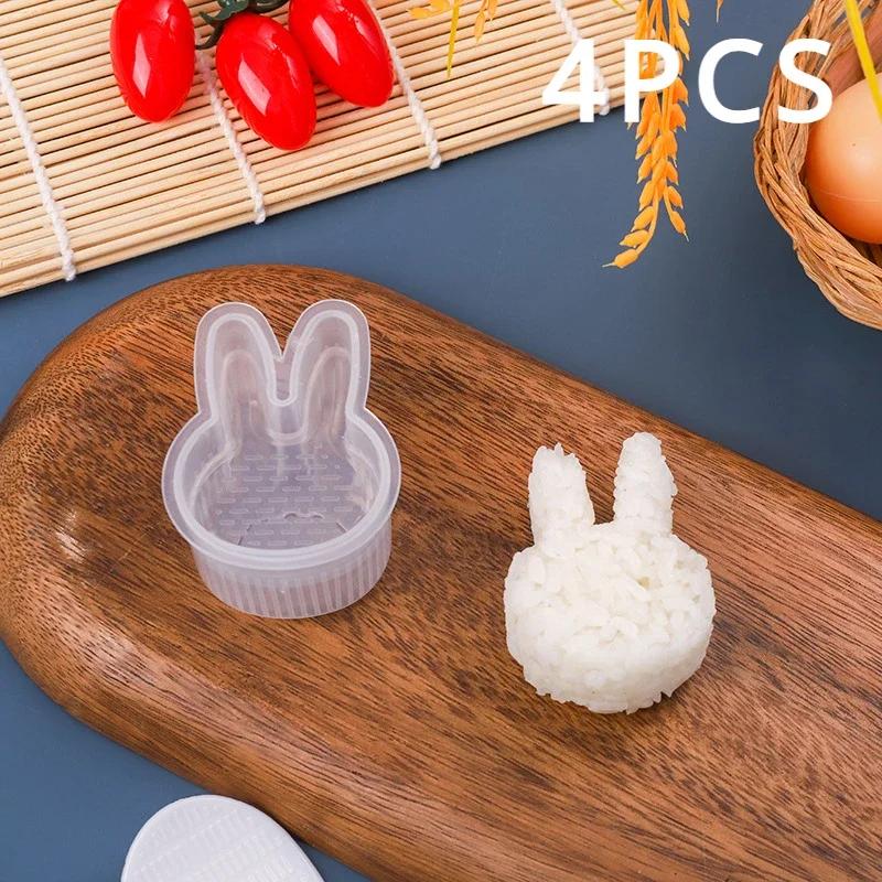 4PCS Sushi Mold Box Transparent Triangular Sushi Maker Mold Onigiri Rice Ball Food Press Sushi Kit Kitchen Bento Accessorie
