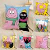 Urocza Kreskówka Barbapapa Poszewka na Poduszkę Naturalny Len Dwustronny Nadruk Sofa Wystrój Domu Poszewka