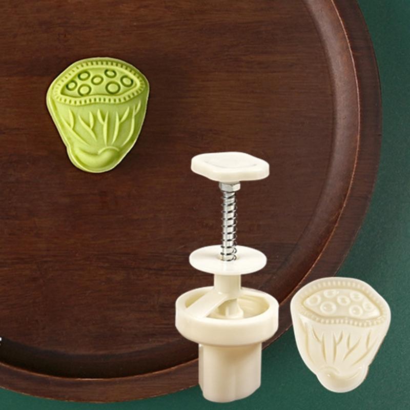 Chinese Style Flower Mooncakes Stamp Tool Green Bean Pastries Stamp Innovative Pastries Mold for Cultural Celebrations