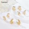 FINRUSAIC Geometry Gold Plated Hoop Earrings For Women Exquisite Trendy C-Shape Stud Earrings Huggie Earrings Women Jewelry
