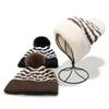 2025 Autumn and Winter Wool Hat Striped Jacquard Retro Knitted Hat Piled and Thickened Imitation Mink Winter Hat Children