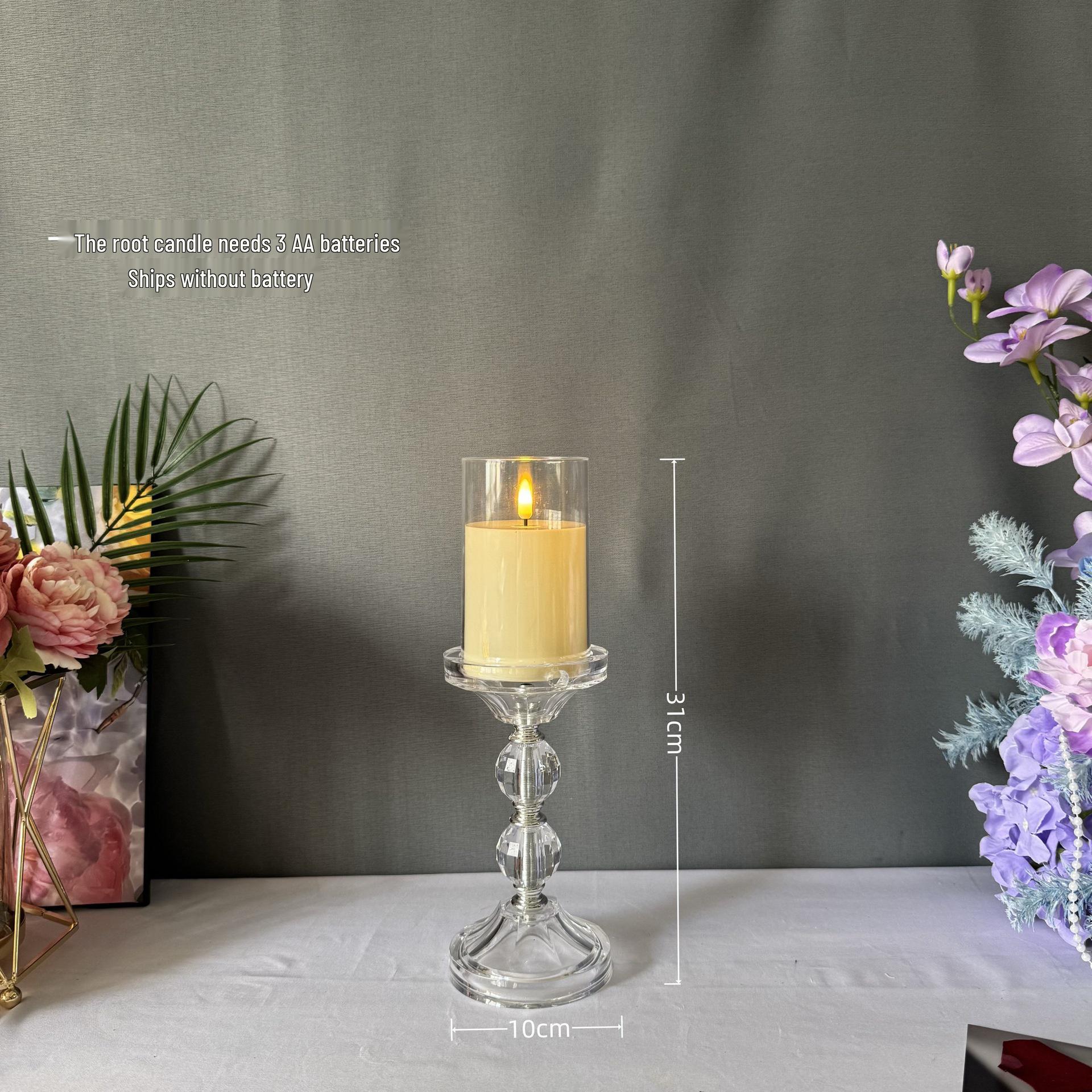 European Crystal Acrylic Candle Holder for Candlelight Dinners and Weddings - Elegant Table Decoration Ornaments
