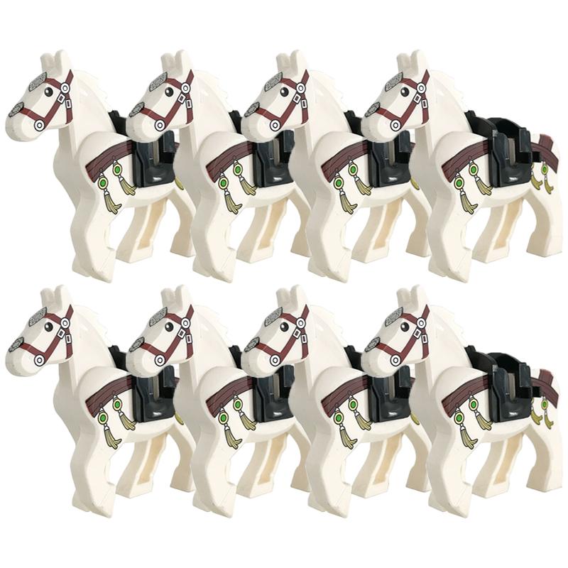 MOC Medieval Military Building Blocks Cavalry Regiment Knight Horse Animal Accessories Set Mini Bricks Buy Goods Boy Toy Gift