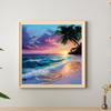 30x30cm Beach 5D DIY Full Drill Round Diamond Painting Kit for Home Wall Decor