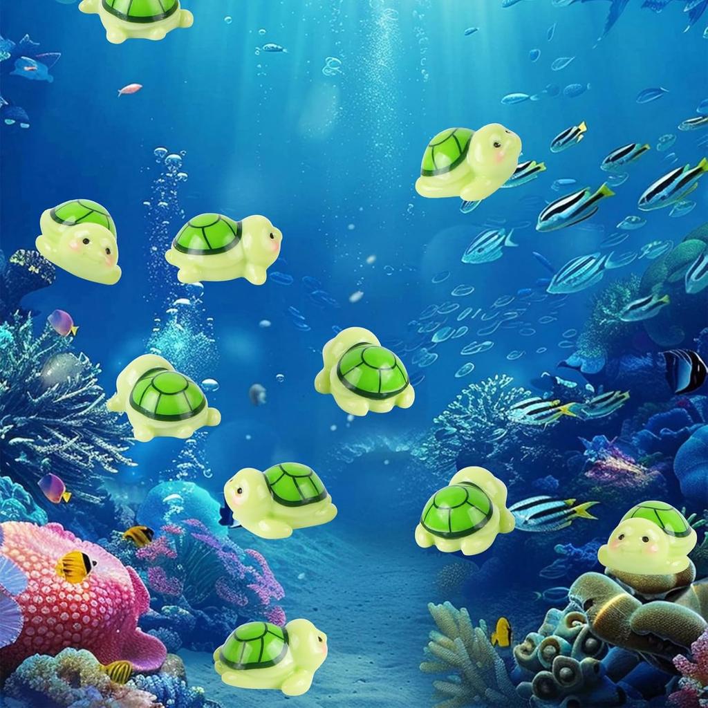 30 Stück kleine Schildkröten fürs Puppenhaus, Mini-Tiere aus Kunstharz, Mini-Grüne Schildkröten für den Feengarten, Mikromoos-Landschaft, Heimdekoration