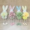 Soft Plush Bunny Doll Ornaments Colorful Rabbit Figurine Easter Rabbit Pendant  Party Favors
