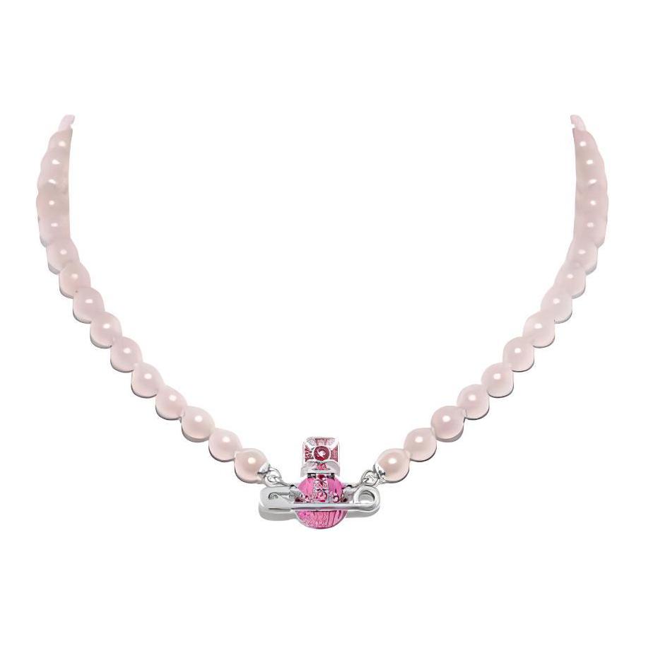 

Vivienne Westwood Saturn Shaped Decorative Brass Necklace Women necklace Pink 6301011O02P447 Basic Packaging-Box