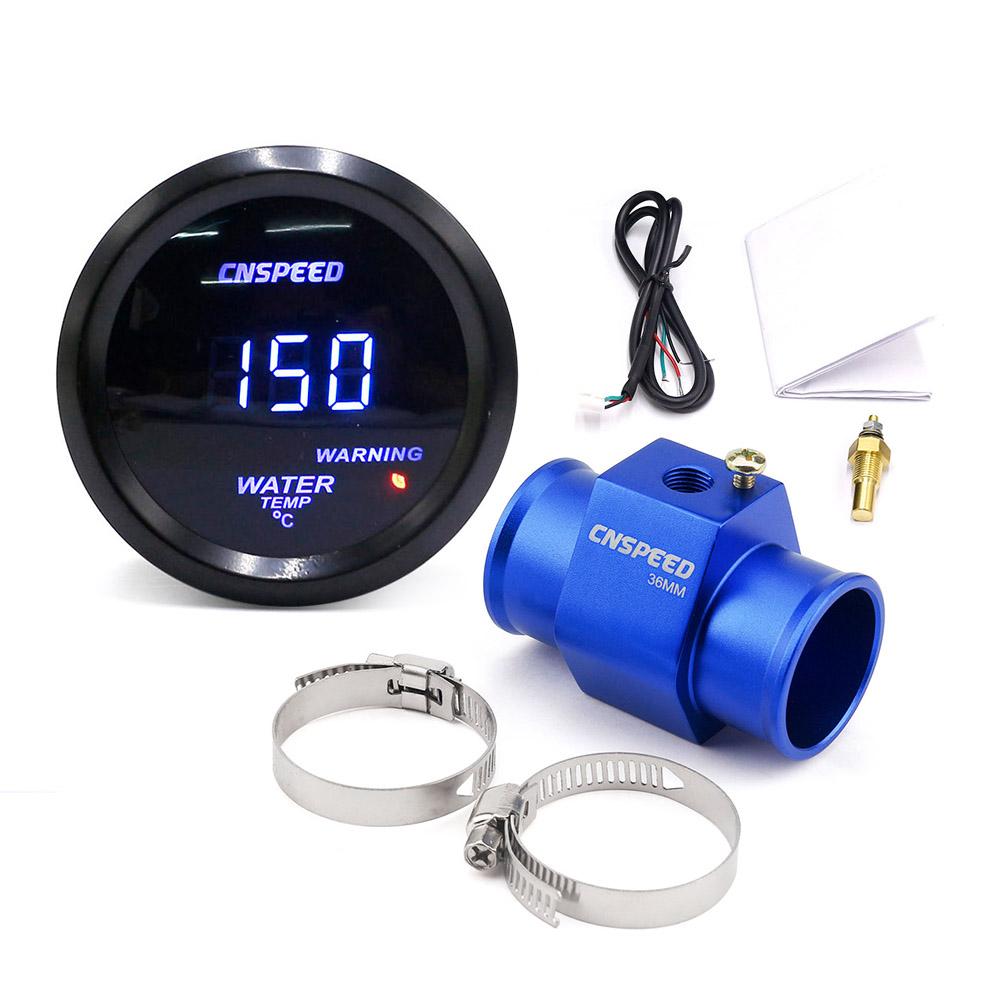 For Car 40-150 Celsius With 1/8npt Water Temp Gauge Meter Sensor & Adapter 2 '' 52mm Digital Led Water Temperature Gauge Meter