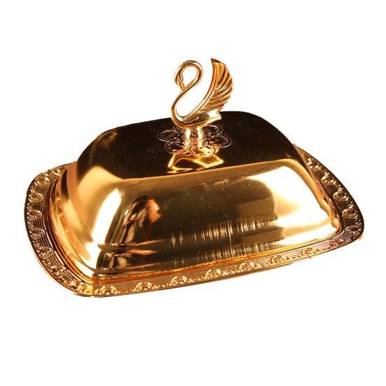 Food Container with Lid Dustproof Stainless Steel Butter Dish Box Serving Tray Hotel Supplies