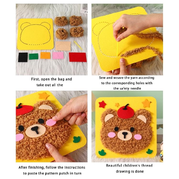 Embroidery Embroidery Doll Felted Animal Sewing Craft Set Educational Embroidery Set for Kids Adult Handmade Craft
