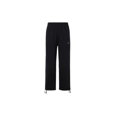 Solid Color Mid-Rise Drawstring Sports Casual Pants Men Bottoms Black FN3343-010