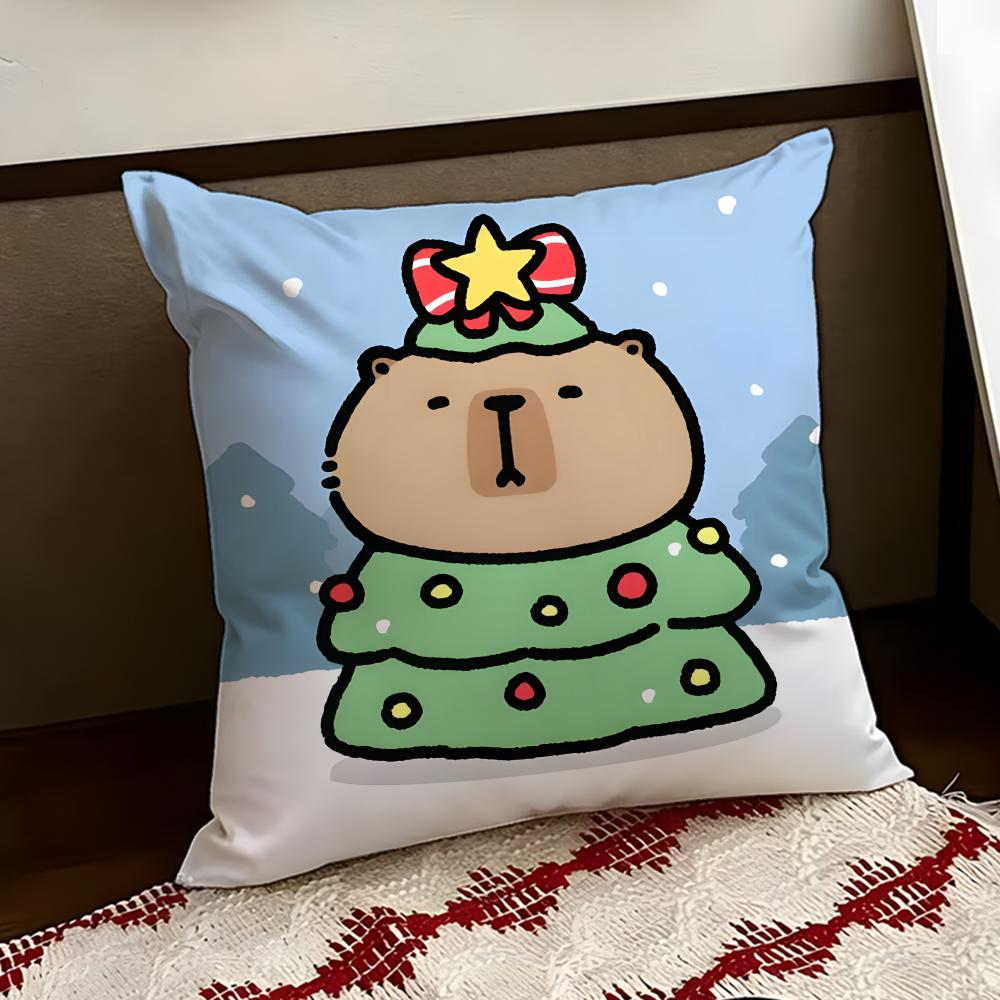 Cute CCapybara Cushion Cover Reversible Soft Durable Pillow Cover Home  Car MultiScene Use for Daily Comfort